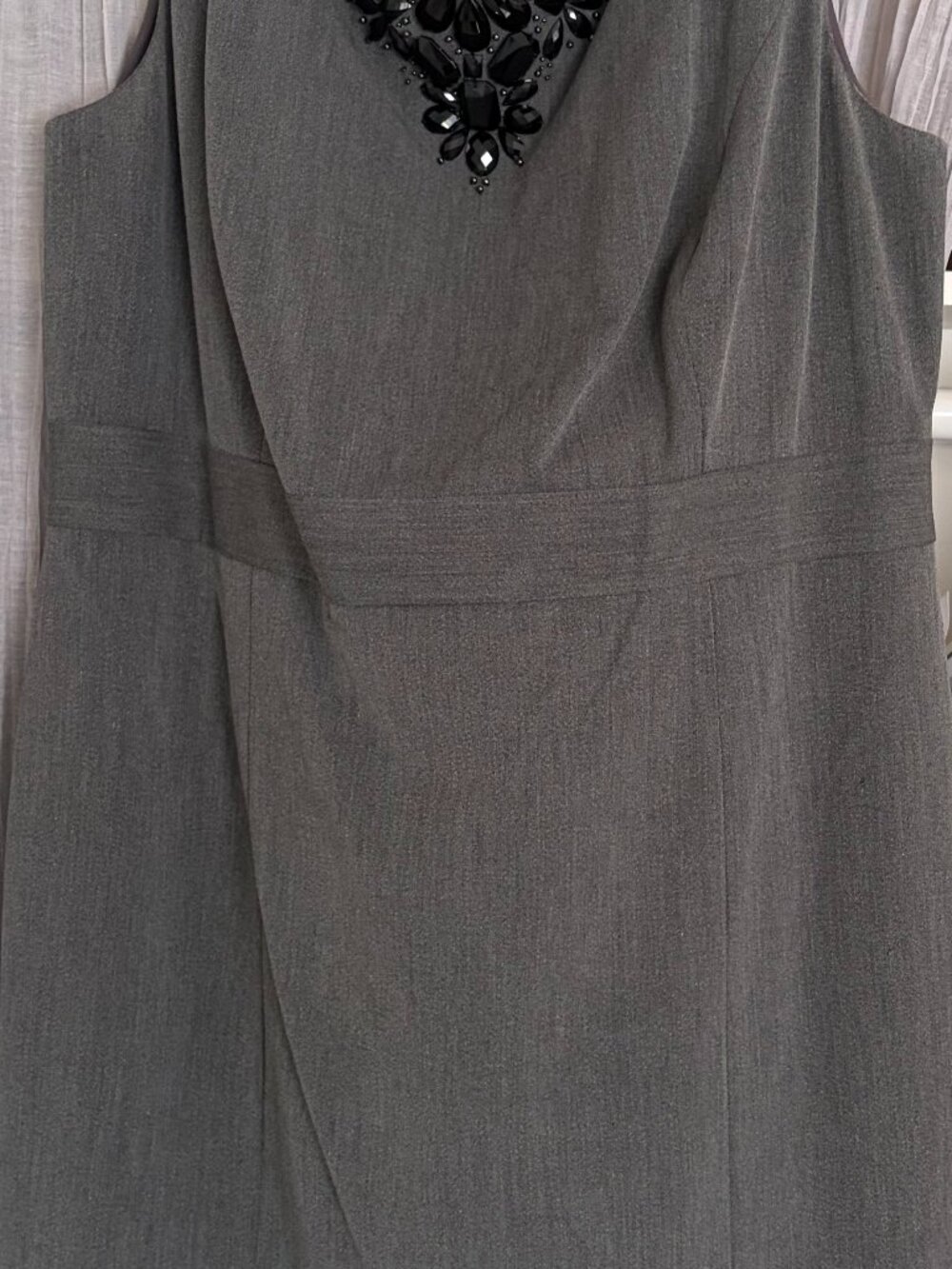 Halogen jeweled neck shift sleeveless dress, size 14